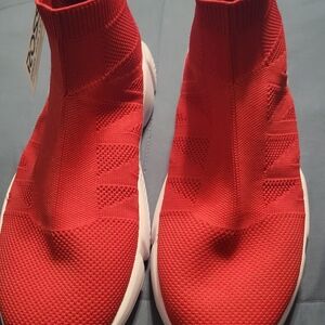 Fila Men's Red Knit Slip-On Sneakers